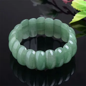 новый эластичный браслет из 100% натурального светло-зеленого камня-ключа