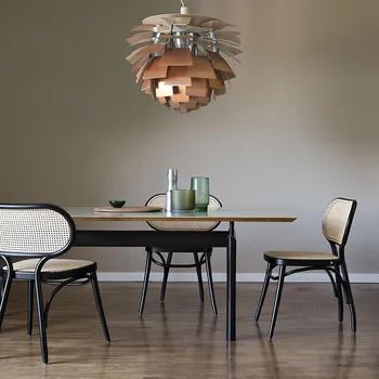 Обеденные стулья из ротанга в стиле ретро, Дизайнерский ресторанный стул из массива дерева, Минималистичное Современное кресло с одной спинкой, мебель для столовой