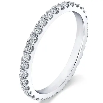 Обручальное кольцо DEZO Moissanite Eternity, Блестящее круглое кольцо D-образного цвета толщиной 2 мм, кольца для женщин, ювелирные изделия из стерлингового серебра 925 пробы