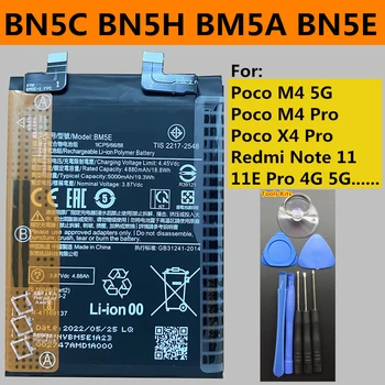 Оригинальный аккумулятор BN5C BN5H BM5A BN5E для Xiaomi Pocophone Poco M4 X4 Pro, Redmi Note 11 11E Pro 4G 5G Для Мобильного Телефона Высокого Качества