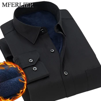 Осенне-зимняя флисовая рубашка оверсайз 10XL, обхват груди 164 см, 5XL 6XL 7XL 8XL 9XL, теплые рубашки для мужчин