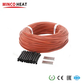 Отопительная арматура для домашней фермы MINCO HEAT от 10 до 100 метров Инфракрасный кабель для теплого пола 12K 33 ом / м Электрические углеродные нагревательные провода