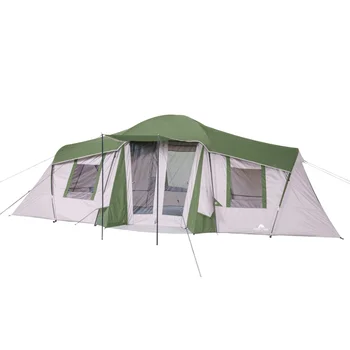 Палатка для отдыха на 10 человек, 3 комнаты, с Тентовым тентом, Поли-тафта 185 Т 1200 мм, Столбы из полиэтилена, стекловолокна и стали