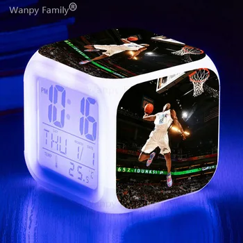 Плакат с баскетбольной звездой, Кубик для изменения цвета, Цифровой будильник, таймер пробуждения с сенсорным управлением в студенческой комнате, Многофункциональные Настольные часы