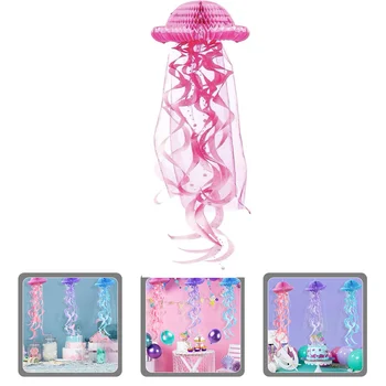 Подвесной декор в виде медуз, соты, фонарь в виде медуз, подвесной фонарь, макет вечеринки, фонарь