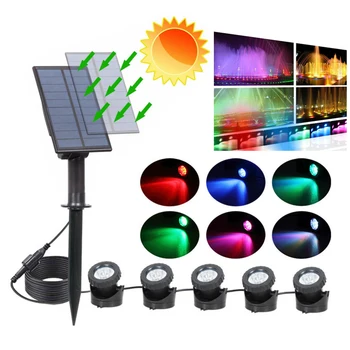 Подводные фонари RGB на солнечной светодиодной основе, Водонепроницаемый пруд, Сад, Аквариум, прожектор, Ландшафтная лампа, светодиодные фонари для газона