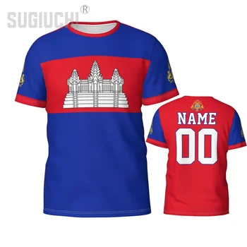 Пользовательское имя, номер, Флаг Камбоджи, Эмблема, 3D Футболки Для мужчин, Женские футболки, джерси, командная одежда, футбол, Подарочная футболка для футбольных фанатов