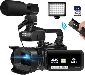 Популярная дешевая видеокамера для видеоблогинга Full HD 4K с 4,0-дюймовым сенсорным экраном с 18-кратным цифровым увеличением и подсветкой