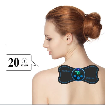 Портативный 10-интенсивный электрический мини-массажный пластырь для шейного отдела позвоночника, вибрационный Массажер для расслабления мышц плеча и шеи, перезаряжаемый