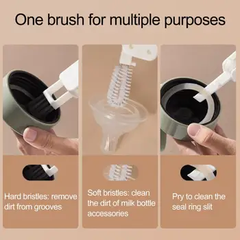 Практичная щетка для чистки, компактная щетка для удаления пыли в форме крючка, щетка для мытья зазоров для обеззараживания, домашний Мини-инструмент для чистки