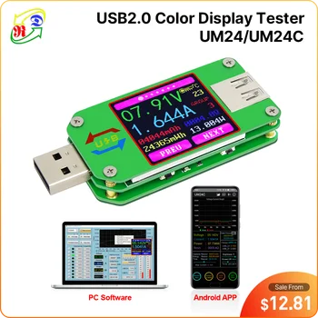 Приложение RD UM24 UM24C USB 2.0 ЖК-дисплей Вольтметр амперметр заряда батареи измеритель напряжения тока мультиметр кабельный измеритель
