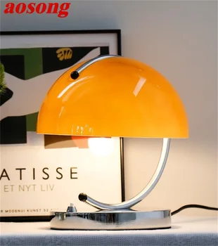 Простая стеклянная настольная лампа AOSONG в стиле постмодерн, светодиодное настольное освещение для украшения дома, спальни