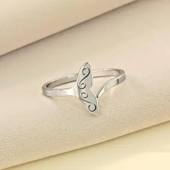 Простое резное кольцо Cxwind из нержавеющей стали с кольцом в виде хвоста кита, выберите цвет, новые модные украшения, подарок на день рождения для подруги
