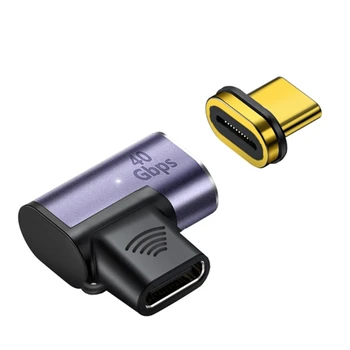 Прямоугольный магнитный адаптер USB-C от мужчины к USB C от женщины, конвертер быстрой зарядки Type-C, адаптер зарядного устройства PD100W