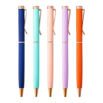 Разноцветные шариковые ручки для письма, предметы для бизнеса, канцелярские принадлежности, аксессуары для школьного офиса, металлическая шариковая ручка