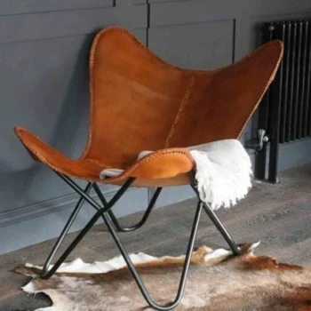 Ретро Винтажное Кожаное кресло-бабочка с десятью кожаными чехлами ручной работы (только чехол)