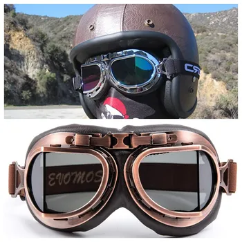 Ретро мотоциклетные очки, Винтажные Мотоциклетные Классические очки для мотокросса для пилота, Стимпанк ATV UTV, Велосипедный Медный шлем