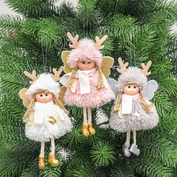 Рождественские Плюшевые куклы-ангелы для девочек и мальчиков, украшение на Рождественскую елку, рождественские украшения в стиле Ноэль Деко для дома, подарок для детей на Новый 2023 год