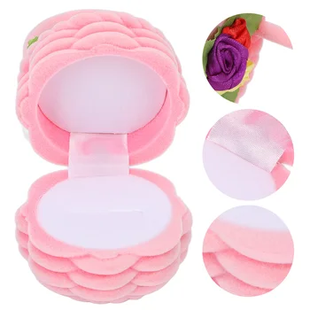 Розовая Прекрасная шкатулка для ювелирных изделий Портативный Дорожный органайзер для ювелирных изделий Коробка для колец в форме цветочной корзины для подарка