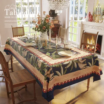 Роскошная высококачественная скатерть для обеденного стола, скатерть для чая из красного дерева в сельской прямоугольной комнате в американском стиле