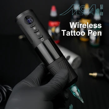 Роторная тату-машинка JZ MCA1 с портативным блоком питания HD-дисплеем для макияжа в стиле боди-арт, управление пальцами, Беспроводная аккумуляторная тату-ручка