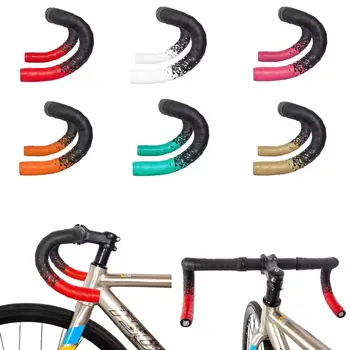 Руль для шоссейного велосипеда с мягким ремешком, градиентный цвет, руль из ЭВА-полиуретана, амортизирующий, ударопрочный, профессиональный