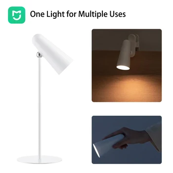 Светодиодная настольная лампа Mijia для защиты глаз с регулируемой яркостью Зажимной фонарик для чтения в спальне студенческого общежития Перезаряжаемая настольная лампа