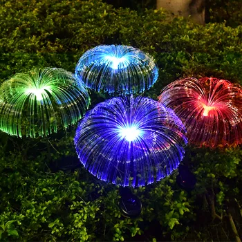 Светодиодный грибовидный светильник из солнечного волокна Наружный светящийся свет в виде Медузы Украшение виллы во дворе Газон Свет