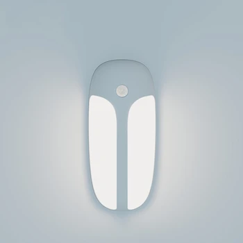 Светодиодный ночник с датчиком движения, USB-аккумуляторная умная лампа-светлячок, Беспроводной ночник для спальни, шкафа, прихожей