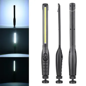 Светодиодный рабочий фонарь COB, портативная лампа для проверки работы в кемпинге, USB-аккумуляторная горелка, Магнитная инспекционная лампа, фонарик