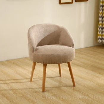 Скандинавская мебель Тканевые Диванные кресла Простые обеденные стулья для спальни Туалетный столик Стул для макияжа Кресло для отдыха Односпальный диван Кресло