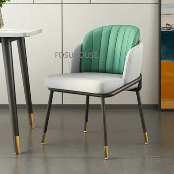 Скандинавские обеденные стулья для кухонной мебели, бытовой светильник, роскошный обеденный стул, креативный дизайнерский стул из кованого железа, сшитый по индивидуальному заказу CN