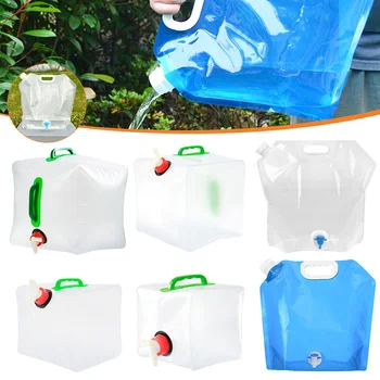 Складной мешок для воды емкостью 5-20 л, Портативный Контейнер для воды для кемпинга на открытом воздухе, чайник, Пластиковое Ведро, Принадлежности для кемпинга