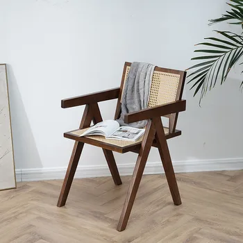 складной обеденный скандинавский стул с акцентным подлокотником дизайнерский кухонный скандинавский стул роскошная современная деревянная мебель sillas de cocina
