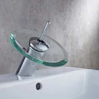 Смеситель для раковины с водопадом Madica В ванной Комнате Кран с хромированной полированной стеклянной кромкой Кран С впускной трубой для воды