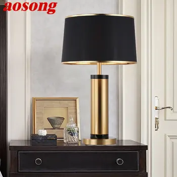 Современная настольная лампа AOSONG из черного золота, светодиодная винтажная креативная прикроватная тумбочка для дома, гостиной, спальни