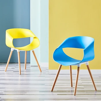 Современные минималистичные пластиковые обеденные стулья Мебель для дома Креативный дизайн Скандинавское кресло со спинкой для отдыха Кресла для ожидания в отеле Ins