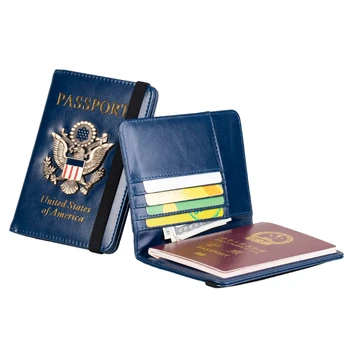 Соединенные Штаты Америки США RFID Мужской кошелек обложка для паспорта Чехол Держатель Блокирующий чехол Кожаные дорожные кошельки Аксессуары для путешествий