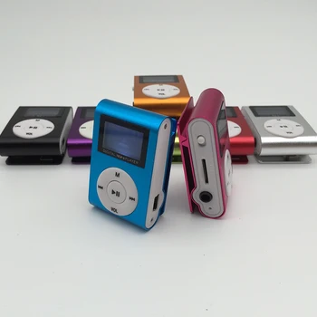 Спортивный MP3-плеер с ЖК-экраном/металлическим мини-зажимом, металлический Многоцветный Портативный MP3-плеер со слотом для карт Micro TF/SD