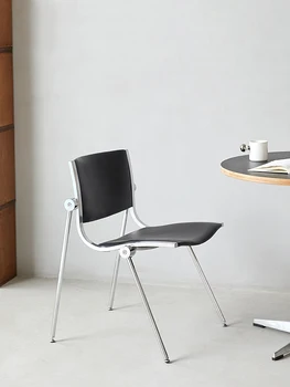 Средний обеденный стул Винтажный железный стул из массива дерева Промышленный стул с откидной спинкой Для переговоров Стол для книг и стул