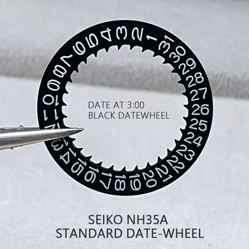 Стандартное черное колесико даты для механизма NH35, оригинальные детали механического часового механизма Seiko, замена колесика даты на 3 часа