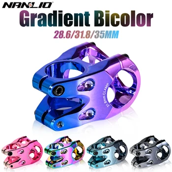 Стержень Велосипедного руля NanLio 0-градусный Градиентный Цвет с ЧПУ 35 мм Длина 114 г Легкая Краска Для выпечки с Отрицательными ионами