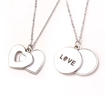 Сублимационное пустое ожерелье Для подарка на годовщину Дня Святого Валентина, ювелирные изделия с подвеской в форме сердца в форме любви для индивидуального изображения