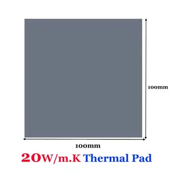 Теплопроводность 20 Вт/мК Термопластичная прокладка 100x100 мм Высококачественная проводящая силиконовая прокладка для охлаждения радиатора процессора теплоизоляция