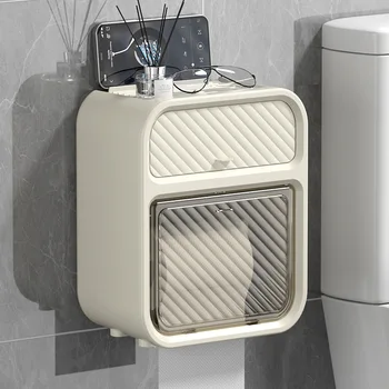 Туалет Настенный ящик для салфеток Стеллаж для унитаза Коробка для туалетной бумаги Коробка для рулонной бумаги ванная комната без перфорации держатель для туалетной бумаги