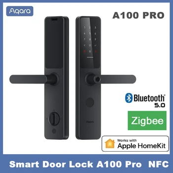 Умный Дверной замок Aqara A100 Pro Zigbee Bluetooth 5.0 Apple Homekey Unlock Разблокировка отпечатков пальцев Работа с Apple Homekit Aqara Home