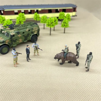 Фигурки в масштабе 1/64, диорамы Путина и солдат, сцена военных переговоров, модель автомобиля из литого сплава, творческая миниатюрная коллекция
