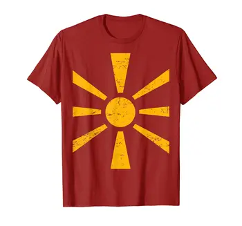 Футболка с потрепанным флагом Македонии из 100% хлопка/Балканская Республика Македония, мужские и женские футболки унисекс, размер S-6XL