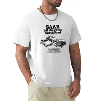 Футболка с рекламой SAAB 95 / SAAB 96 / SAAB 99, забавные футболки, летние топы, забавная футболка, футболка с коротким рукавом для мужчин