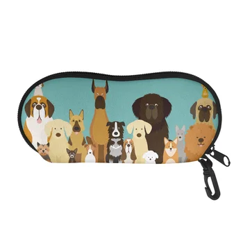 Футляр для солнцезащитных очков Унисекс, сумка для хранения очков с принтом кошки / собаки, Защитное стекло для чтения /плавания, чехол для очков, Футляр для очков